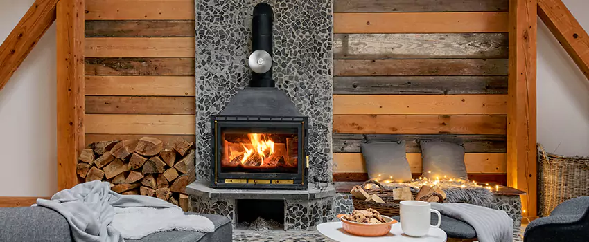 Thelin Hearth Products Direct Vent Gas Stove Fireplace Inspection in Lowell, Massachusetts